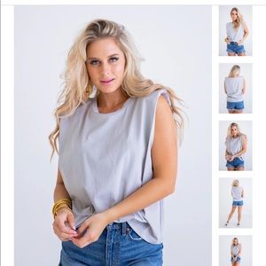 Karlie Knit Shoulder Pad Tank Small